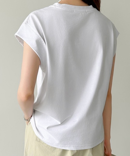 COCOMOMO（ココモモ）の「ロゴTシャツ フレンチスリーブ ロゴプリント（Tシャツ/カットソー・レディース・ホワイト/ブルー/グリーン・FREE）」の8枚目の写真