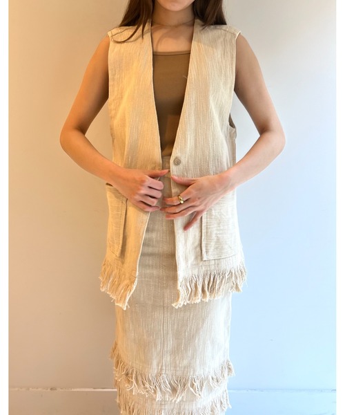 sara mallika（サラ マリカ）の「CTN FRINGE GILET（ベスト）」 - WEAR