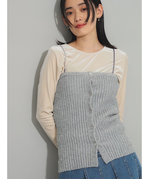 Ray BEAMS（レイビームス）の「ストレッチ ベロア クルーネック Tシャツ（Tシャツ/カットソー・レディース・アイボリー/ブルー/ピンク・ONE SIZE）」の12枚目の写真