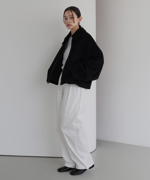 フェイクビーバー ショート丈Wジップブルゾン（ブルゾン）｜hellam（へ