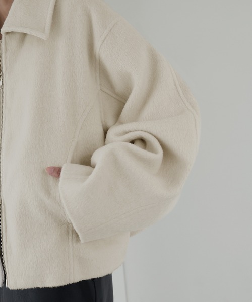 hellam（へラム）の「フェイクビーバー ショート丈Wジップブルゾン