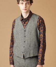 ◆【3ピース対応/日本製】ネップ ホームスパン ヴェスト