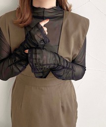 【apres jour clair】ギャザースリーブシアートップス【ZOZOTOWN限定アイテム】