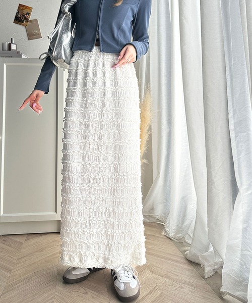 classicalelf(クラシカルエルフ)の「旬顔コーデが完成。ジャガードレースタイトスカート(ロング丈)(スカート・レディース・アイボリー/ブラック・X-LARGE/SMALL/MEDIUM/LARGE)」の7枚目の写真