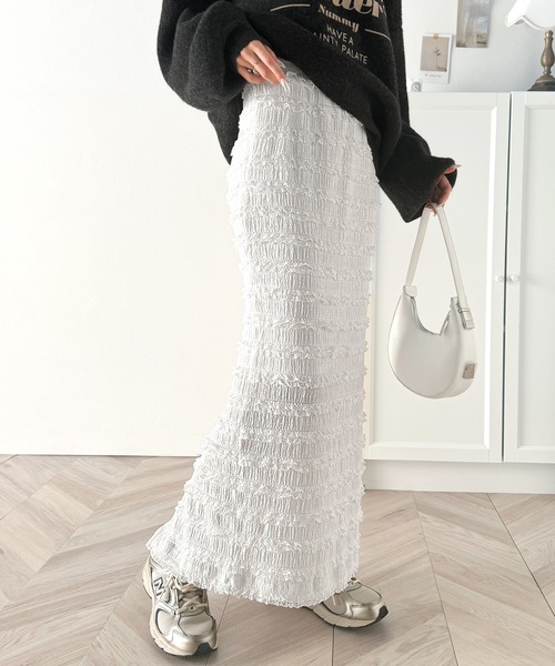 classicalelf(クラシカルエルフ)の「旬顔コーデが完成。ジャガードレースタイトスカート(ロング丈)(スカート・レディース・アイボリー/ブラック・X-LARGE/SMALL/MEDIUM/LARGE)」の12枚目の写真