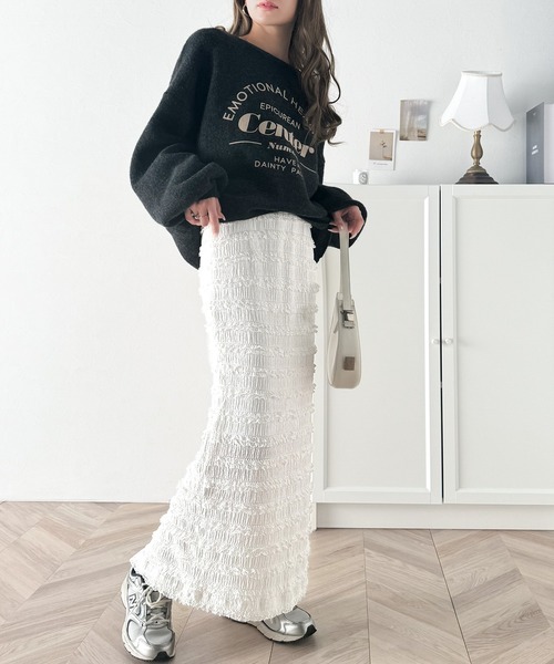 classicalelf(クラシカルエルフ)の「旬顔コーデが完成。ジャガードレースタイトスカート(ロング丈)(スカート・レディース・アイボリー/ブラック・X-LARGE/SMALL/MEDIUM/LARGE)」の13枚目の写真
