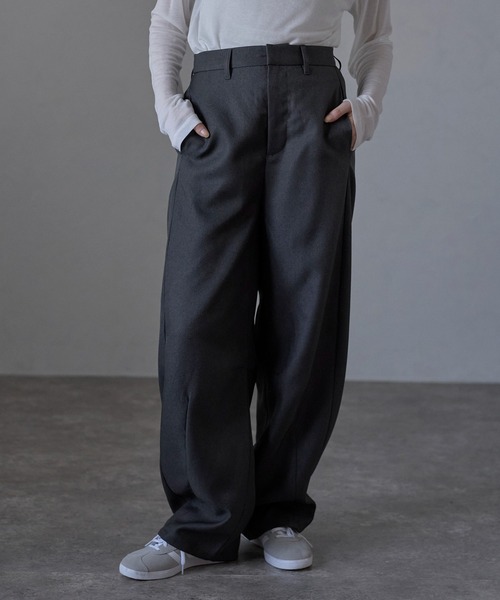 MINERTE】twill curved pants / ヘザーエステルツイルカーブパンツ