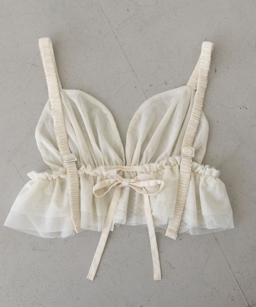 CLEIO（クレイオ）の「【CLEIO】チュールフリルビスチェ／ビスチェキャミ/TULLE RUFFLE BUSTIER/940-12617（キャミソール・レディース・ホワイト/ブラック/グレー・FREE）」の12枚目の写真