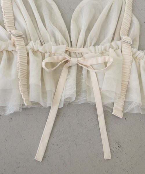 CLEIO（クレイオ）の「【CLEIO】チュールフリルビスチェ／ビスチェキャミ/TULLE RUFFLE BUSTIER/940-12617（キャミソール・レディース・ホワイト/ブラック/グレー・FREE）」の14枚目の写真