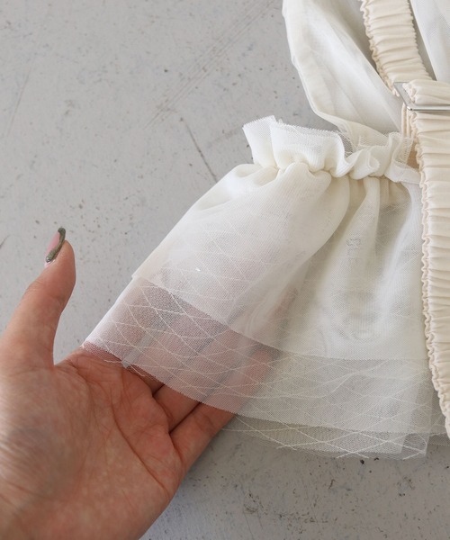 CLEIO（クレイオ）の「【CLEIO】チュールフリルビスチェ／ビスチェキャミ/TULLE RUFFLE BUSTIER/940-12617（キャミソール・レディース・ホワイト/ブラック/グレー・FREE）」の16枚目の写真