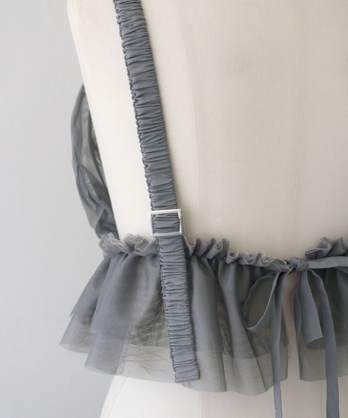 CLEIO（クレイオ）の「【CLEIO】チュールフリルビスチェ／ビスチェキャミ/TULLE RUFFLE BUSTIER/940-12617（キャミソール・レディース・ホワイト/ブラック/グレー・FREE）」の10枚目の写真