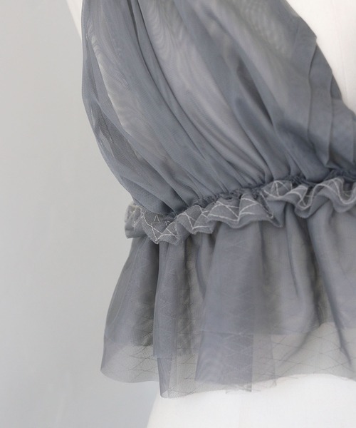 CLEIO（クレイオ）の「【CLEIO】チュールフリルビスチェ／ビスチェキャミ/TULLE RUFFLE BUSTIER/940-12617（キャミソール・レディース・ホワイト/ブラック/グレー・FREE）」の9枚目の写真