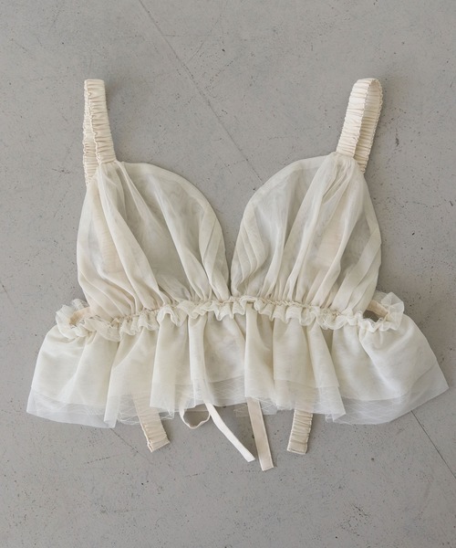 CLEIO（クレイオ）の「【CLEIO】チュールフリルビスチェ／ビスチェキャミ/TULLE RUFFLE BUSTIER/940-12617（キャミソール・レディース・ホワイト/ブラック/グレー・FREE）」の11枚目の写真