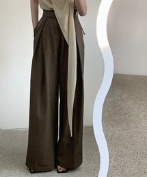 c.u.l | ウエストリボン ハイウエストドレープワイドスラックス culw756(スラックス)