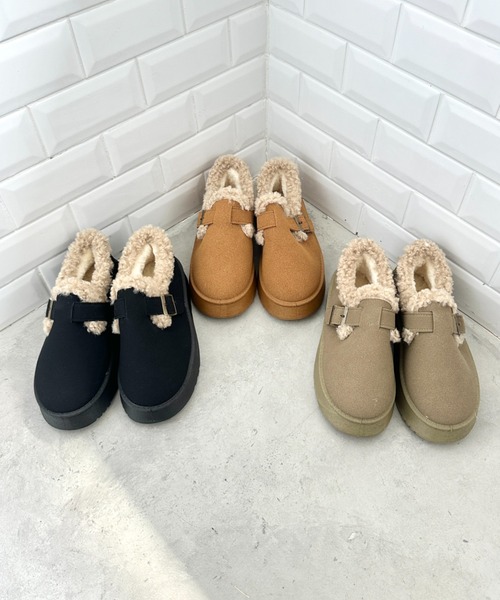 SOLLON.(ソルロン)の「ボアムートン厚底シューズ(スリッポン・レディース・ブラック/キャメル/ベージュ・23.5cm/24.5cm/22.5cm)」の10枚目の写真