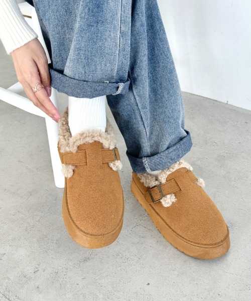 SOLLON.(ソルロン)の「ボアムートン厚底シューズ(スリッポン・レディース・ブラック/キャメル/ベージュ・23.5cm/24.5cm/22.5cm)」の13枚目の写真