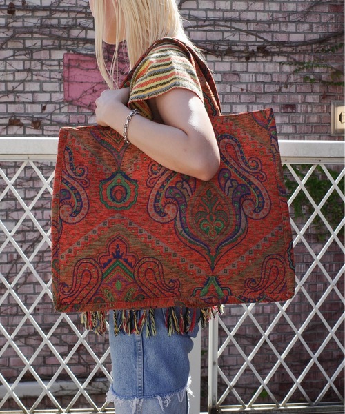 チャイハネ（チャイハネ）の「チャイハネ / ギルダートート / ITMP4301（トートバッグ・レディース・ワインレッド/ブラック・ONESIZE）」の10枚目の写真