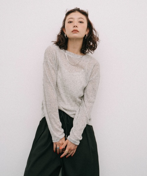 HANNE（アン）の「ルーズシアーロンTEE（Tシャツ/カットソー・レディース・ライトグリーン/グレー・FREE）」の8枚目の写真