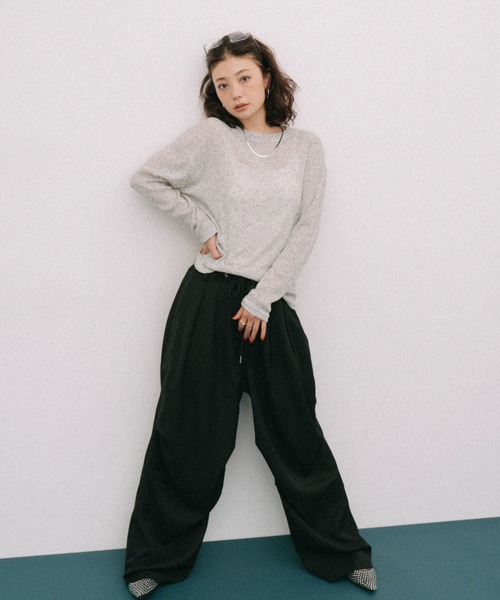 HANNE（アン）の「ルーズシアーロンTEE（Tシャツ/カットソー・レディース・ライトグリーン/グレー・FREE）」の10枚目の写真