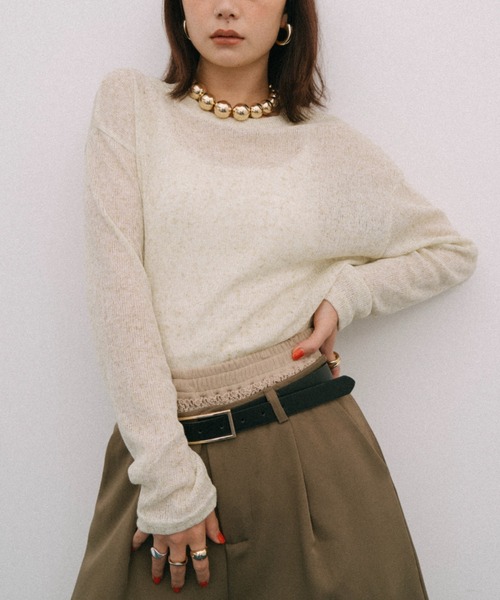 HANNE（アン）の「ルーズシアーロンTEE（Tシャツ/カットソー・レディース・ライトグリーン/グレー・FREE）」の5枚目の写真