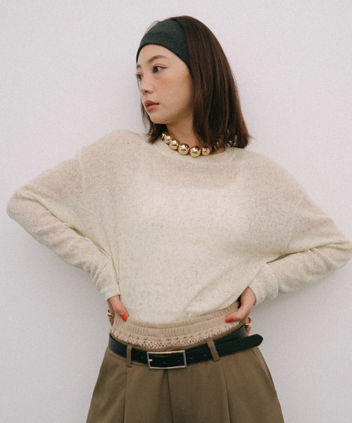 HANNE（アン）の「ルーズシアーロンTEE（Tシャツ/カットソー・レディース・ライトグリーン/グレー・FREE）」の3枚目の写真