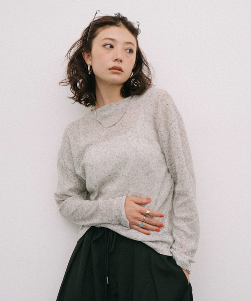 HANNE（アン）の「ルーズシアーロンTEE（Tシャツ/カットソー・レディース・ライトグリーン/グレー・FREE）」の9枚目の写真