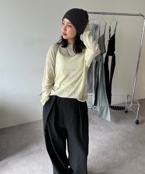 HANNE（アン）の「ルーズシアーロンTEE（Tシャツ/カットソー・レディース・ライトグリーン/グレー・FREE）」の17枚目の写真