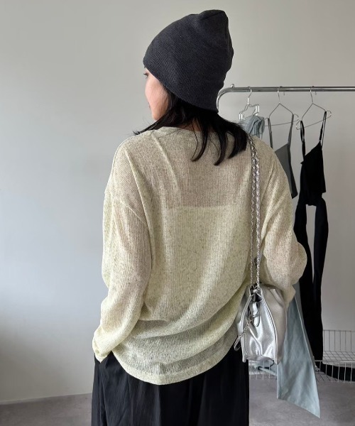 HANNE（アン）の「ルーズシアーロンTEE（Tシャツ/カットソー・レディース・ライトグリーン/グレー・FREE）」の19枚目の写真