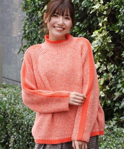 チチカカ(チチカカ)の「モヘアタッチラインプルオーバー(ニット/セーター・レディース・オレンジ/グリーン/ブルー・FREE)」の3枚目の写真