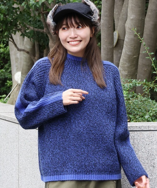 チチカカ(チチカカ)の「モヘアタッチラインプルオーバー(ニット/セーター・レディース・オレンジ/グリーン/ブルー・FREE)」の2枚目の写真