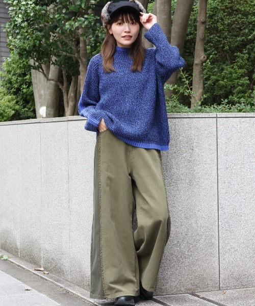 チチカカ(チチカカ)の「モヘアタッチラインプルオーバー(ニット/セーター・レディース・オレンジ/グリーン/ブルー・FREE)」の5枚目の写真