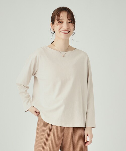 DRESKIP(ドレスキップ)の「◆【洗える】抜け感ある着こなしに ドロップショルダーゆるロンT(Tシャツ/カットソー・レディース・オフホワイト/ホワイト系5/ブラック/ライトベージュ/グリーン/ベージュ系2・02/03/04)」の13枚目の写真