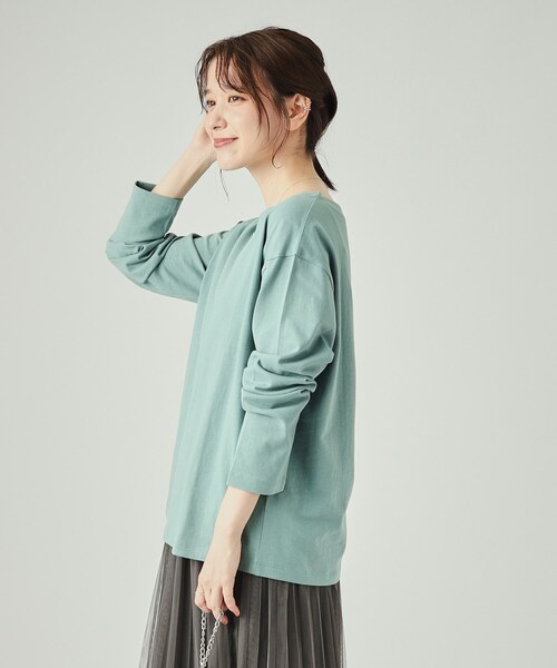 DRESKIP(ドレスキップ)の「◆【洗える】抜け感ある着こなしに ドロップショルダーゆるロンT(Tシャツ/カットソー・レディース・オフホワイト/ホワイト系5/ブラック/ライトベージュ/グリーン/ベージュ系2・02/03/04)」の22枚目の写真