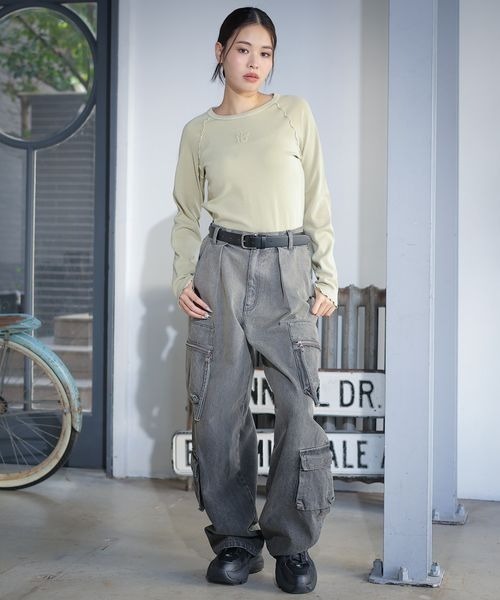 PBLIM（ページボーイリム）の「PBLIM/ロゴシシュウリブプルオーバー（Tシャツ/カットソー・レディース・イエロー/ブラック/グレー・FREE）」の14枚目の写真