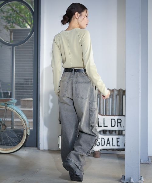 PBLIM（ページボーイリム）の「PBLIM/ロゴシシュウリブプルオーバー（Tシャツ/カットソー・レディース・イエロー/ブラック/グレー・FREE）」の15枚目の写真