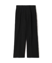ウールリネンコットン 2タックワイドストレートパンツ