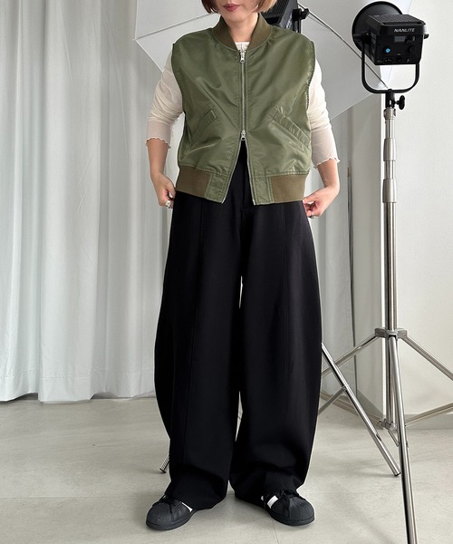 apres jour mignon(アプレジュールミニョン)の「ワイドコクーンパンツ【ZOZOTOWN限定アイテム】(その他パンツ・レディース・ブラック/ベージュ/カーキ・SMALL/MEDIUM/X-LARGE)」の9枚目の写真