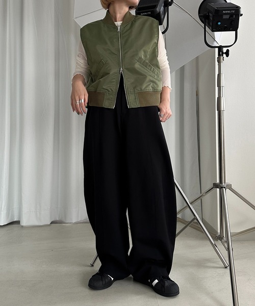 apres jour mignon(アプレジュールミニョン)の「ワイドコクーンパンツ【ZOZOTOWN限定アイテム】(その他パンツ・レディース・ブラック/ベージュ/カーキ・SMALL/MEDIUM/X-LARGE)」の10枚目の写真