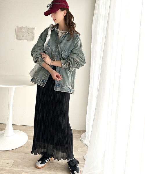 classicalelf（クラシカルエルフ）の「トレンド＆レトロのいいとこ取り！綿100％デニム素材ビッグシルエットジャケット（長袖）（デニムジャケット・レディース・インディゴブルー/ブラック/ブルー・LARGE/MEDIUM/SMALL/X-LARGE）」の20枚目の写真