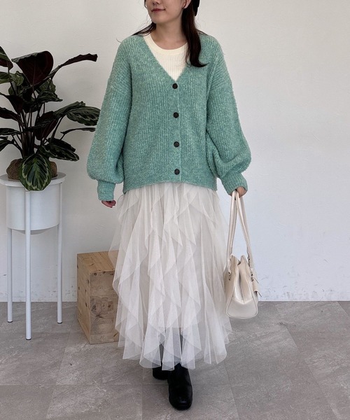 i6nuvv7zk9さん専用 mysty woman〕メランジラメブークレカーディガン 151996 - メルカリ