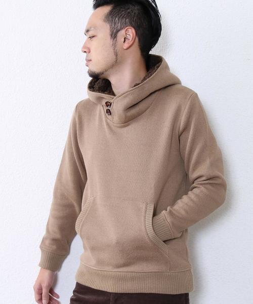 coen(コーエン)の「ボリュームネックパーカー【ブラック⇒WEB限定カラー】(パーカー・メンズ・ブラック/グレー/ベージュ/ネイビー・X-LARGE/LARGE/MEDIUM/SMALL)」の4枚目の写真