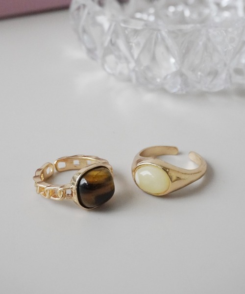 Port（ポート）の「【 Port / ポート 】 ニュアンス オーバル ストーン リング ( 2個セット )（リング・レディース・その他1/その他2・FREE）」の11枚目の写真