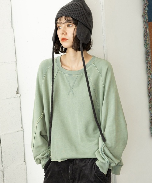 niko and...（ニコアンド）の「アウトリンキングブリーチプルオーバー（Tシャツ/カットソー・レディース・ライトブルー/アイボリー/チャコール/パープル・LARGE/MEDIUM）」の5枚目の写真