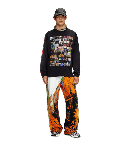 DIESEL マルチカラー グラフィック Tシャツ 長袖