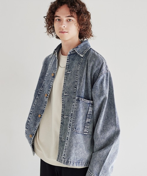 セール】Buyer's Select/10.5オンス胸ポケット付きデニムブルゾン