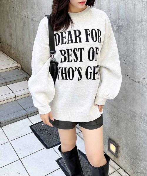 INGNI(イング)の「ジャガード3段BIGロゴニット(ニット/セーター・レディース・ブラック×ホワイト/グレー系その他3/ホワイト×ブラック・M)」の5枚目の写真