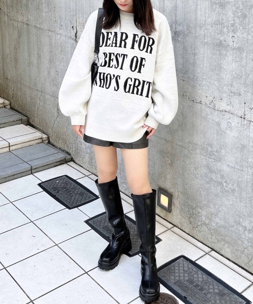 INGNI(イング)の「ジャガード3段BIGロゴニット(ニット/セーター・レディース・ブラック×ホワイト/グレー系その他3/ホワイト×ブラック・M)」の8枚目の写真