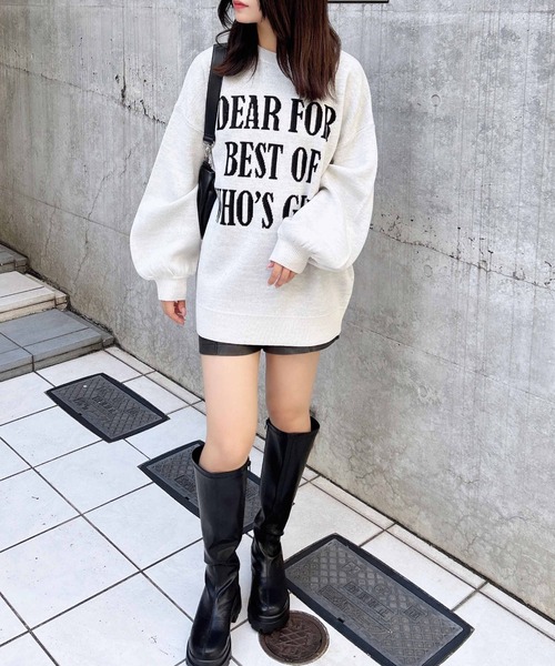 INGNI(イング)の「ジャガード3段BIGロゴニット(ニット/セーター・レディース・ブラック×ホワイト/グレー系その他3/ホワイト×ブラック・M)」の9枚目の写真