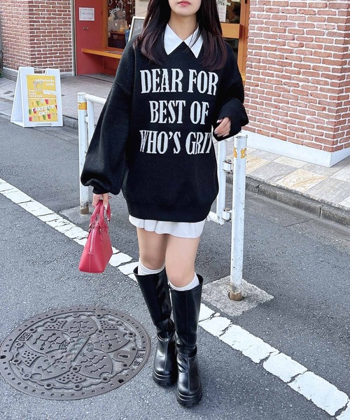 INGNI(イング)の「ジャガード3段BIGロゴニット(ニット/セーター・レディース・ブラック×ホワイト/グレー系その他3/ホワイト×ブラック・M)」の15枚目の写真