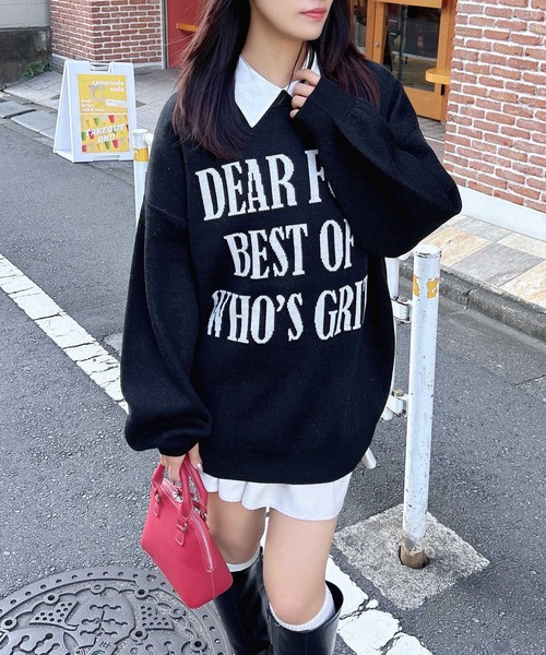 INGNI(イング)の「ジャガード3段BIGロゴニット(ニット/セーター・レディース・ブラック×ホワイト/グレー系その他3/ホワイト×ブラック・M)」の14枚目の写真